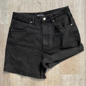 ZARA black mom jean shorts